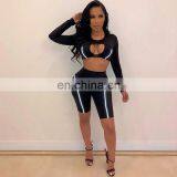 2020 New Arrivals Women Sexy Hollow Out Sportswear Suit Ladies 2 Piece Clothing Set Two Piece Set Women Clothing thumbnail-6