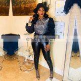 Fall Fashion Puff Sleeve Ladies' Blouses Women Casual Sequins Decoration Sexy Shirts thumbnail-4