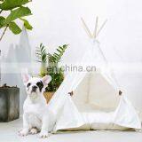 Hot Sale Canvas Dog Bed Pet Teepee Portable Dog Tent With Washable Fabric New Design Dog House thumbnail-2