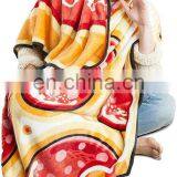 High Quality Fuzzy Pizza Shape Sublimation Blanket Funny Blankets thumbnail-2