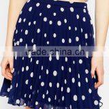 Summer Pleated Mini Skirt in Polka Dot . Custom Skirt, Women Clothes Guangzhou OEM,china Factory thumbnail-3