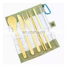 Bamboo Cutlery Travel Utensils Sustainable Bamboo Cutlery Set Reusable Knife Fork Spoon Biodegradable Straws Chopsticks Zero thumbnail-2