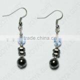 Fashion Hematite Crystal Beads Earring;hematite Beads and Silver Color Earring Findings Hematite Earrings 2pcs/set thumbnail-1