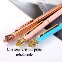 Crown Pens Wholesale Annual Gifts Cute Metal Ballpoint Pen With Custom Logo thumbnail-3