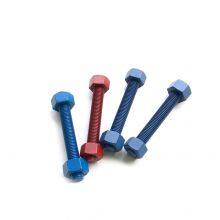 Colorful PTFE Coating Stud Bolt Full Thread With Nut thumbnail-2