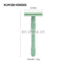 Reusable Metal Handle Hair Removable Cleaning Double Edge Blade Facial Razor for Women Afeitadora thumbnail-4