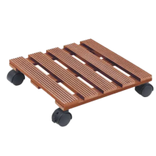 Wpc Pot Stand Heavy Duty Squared Flower Tray With Wheels Plant Holder With Roller Plant Pot Roller for Indoor and Outdoor