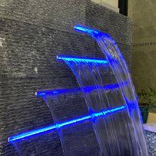 Acrylic Water Wall Blade Curtain Feature Sheer Descent Stainless Steel Fountain Cascade Outdoor Swimming Pool Waterfall
