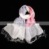 Winter Autumn Fashion Checked Plaid Striped Woven Cotton Linen Woman Scarf With Tassel thumbnail-2