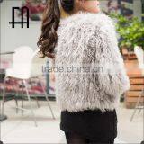 Factory Price Wholesale Fashion Lady's Lamb Knit Fur Jacket /lamb Fur Jacket thumbnail-3