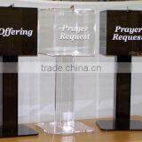 2015 Color Customized Acrylic Standing Donation Boxes With Different Logos thumbnail-1