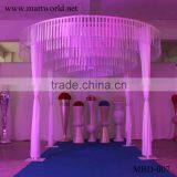 4 m Height White Round Shape Fabric Wedding Mandap Decoration for Wedding Decoration Supplies in Guangzhou MBD-007 thumbnail-1
