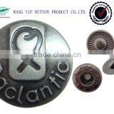 15mm Antiq Silver Metal Nice Strong Snap Button