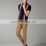 Vertical Striped Mens Polo Shirt / 60 % Cotton 40% Polyester Polo Shirt / Design Color Combination Polo T Shirt thumbnail-2