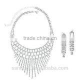 Beautiful Customized Crystal Silver Bridal Jewelry Set thumbnail-1