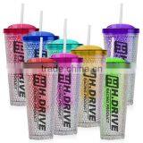 BPA free 600ml/20oz ice tumbler with straw