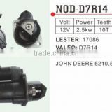 Auto Starter motor for John deere 5210 5310 Lester 17086 Valeo D7R14 Wai 2-2294-VA