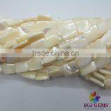 10x14mm Double Flat Rectangle Beige Shell Cheap Beads in Bulk