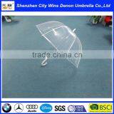 23"8k PVC Umbrella Transparent White, Hook Handle Rain Use Straight Umbrella thumbnail-2