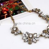 CZ82621 2016 statement fashion new design flower silver choker necklace for ladies