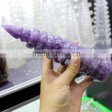 Hand Carved Natural Rock Amethyst Crystal Towers thumbnail-1