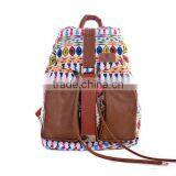 100% Factory Whole Sale Floral Fancy Ladies Canvas Backpack thumbnail-6