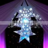 PVC inflatable glitter lighted hanging christmas led star decoration