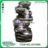 43 Inch Twisted Ladder-shaped Pillars Seven Bowl Fiberglass Fountain thumbnail-3