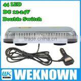 DC12V-24V 44 LED 44W Magnets Emergency Strobe Lightbar Amber/Blue ,8 Flash Way LED Warning Light thumbnail-1