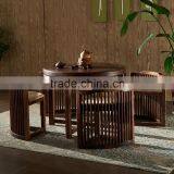 Modern Small Wooden Dining Table Set thumbnail-2