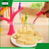 Eco Plastic Tableware Kid Cartoon Tree Birdie Fruit Fork Set thumbnail-4