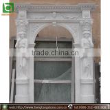 Outdoor Home Decoration Stone Carving Arch Door Marble Frame With Figure Design