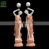 Mixed Marble Lady Statue Lamps
