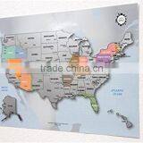 Personalized Scratch-off Us Map the United States of America A4 Size Poster Travel Silver Layer thumbnail-5