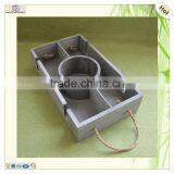 Great Quality Antique Grids Round Hole Compartment Wooden Tray thumbnail-4