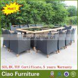 Luxury Outdoor Extended Glass Dining Table and Teakwood Chairs thumbnail-4