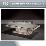 Modern Glass Top White Marble Travertine Coffee Table for Home Used thumbnail-1