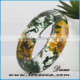 Clear Real Dried Pressed Flower Resin Jewelry Bangles thumbnail-5