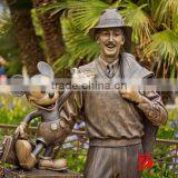 Bronze Mickey Mouse Statue With Famous Man Sculpture thumbnail-1