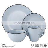 Ceramic Matt Glaze Sesame Dot Solid Color Breakfast Dinnerware Set