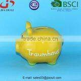 BSCI Audit Factory Ceramic Yellow Piggy Coin Bank, Ceramic Money Box thumbnail-3