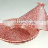 Large Cooking Tajine,10.5 Inch,Marmoreal Red Color