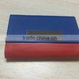 Double Sides pu Leather&Metal Personalized Leather Business Card Holder Portable Business Card Holder thumbnail-2