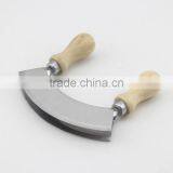 Wooden Handle Stainless Steel Double Blade Cheese Cutter Mincing Knife Mezzaluna Chopper thumbnail-6