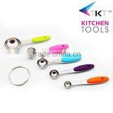 5pc Stainless Steel Measuring Tasting Spoons With Silicone Handle thumbnail-2