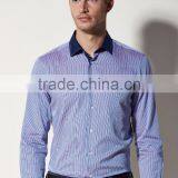 New Design Contrast Fabric Made to Measure Cotton Slim Men Shirt BSZ0077 thumbnail-1