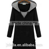 2016 New Arrival Hooded Fleece Plain Black Sweatshirt Hoodies Large Size Women Jerseys for Women thumbnail-2