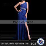 MGOO Cheap Evening Dress OEM Services Navy Blue One Shoulder Crystal Beaded Women Dress Party Cocktail Dress thumbnail-1