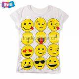 2017 Hot Selling Girls Short Sleeved Emoji T Shirt Printing Wholesale Funny t Shirts Kids Summer Clothing OEM thumbnail-3