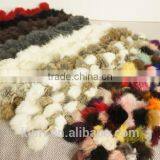 New Women Winter Real Rabbit Fur Scarf Lady Fur Scarves 100 Fur Ball Velvet Rabbit Echarpe Luxury Neck Warmer thumbnail-1